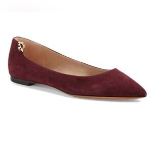 Tory Burch Elizabeth Burgundy Suede Flats SZ 7